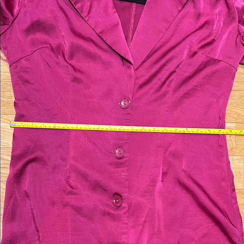 Chic Pink Button-Up Coat with Feather Detail - Picture 10 of 11
